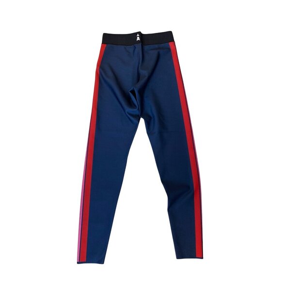 Ultracor Navy Leggings With Neon Pink Green & Red Stripes High-Waist, Small, EUC - Picture 4 of 7